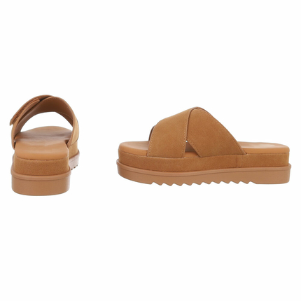 Damen Pantoletten - camel