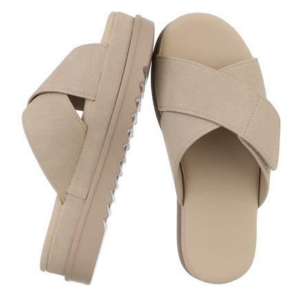 Damen Pantoletten - khaki