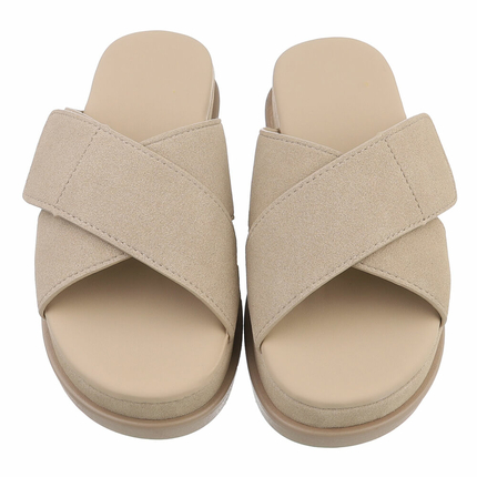 Damen Pantoletten - khaki