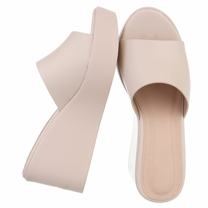 Damen Keilsandaletten - beige