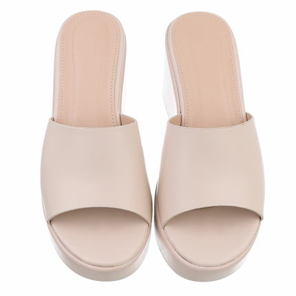 Damen Keilsandaletten - beige