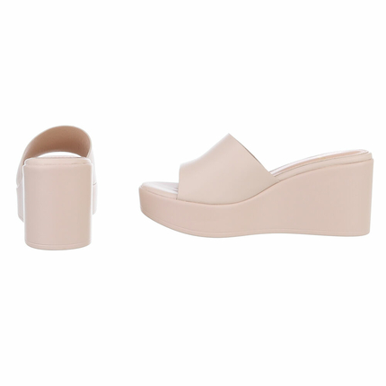 Damen Keilsandaletten - beige