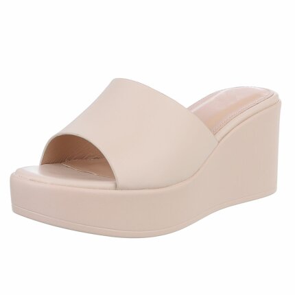 Damen Keilsandaletten - beige Gr. 38