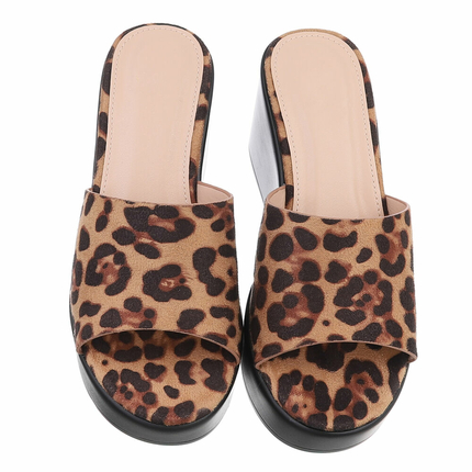 Damen Keilsandaletten - leopard
