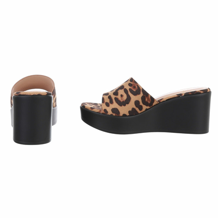 Damen Keilsandaletten - leopard