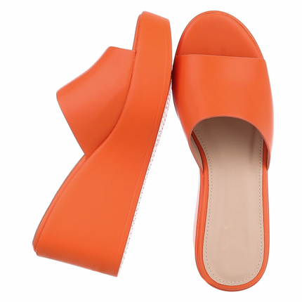 Damen Keilsandaletten - orange