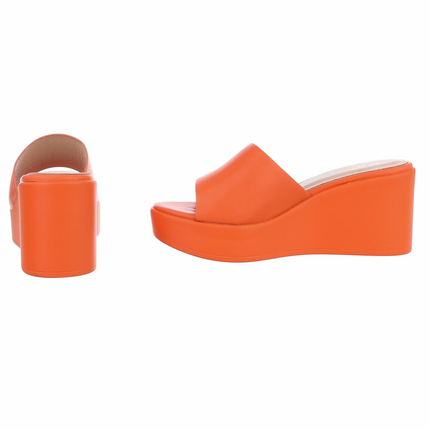 Damen Keilsandaletten - orange