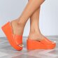 Damen Keilsandaletten - orange