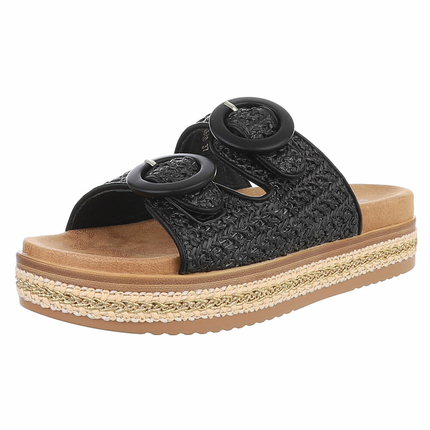 Damen Pantoletten - black - 12 Paar