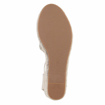 Damen Keilsandaletten - beige