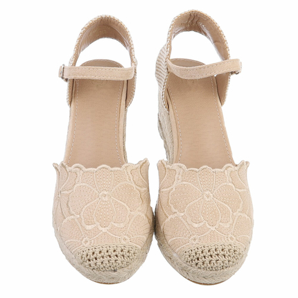 Damen Keilsandaletten - beige