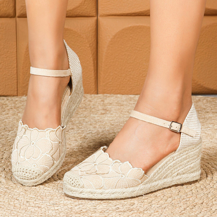Damen Keilsandaletten - beige