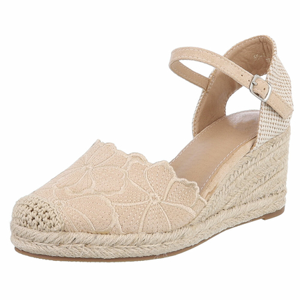 Damen Keilsandaletten - beige Gr. 40
