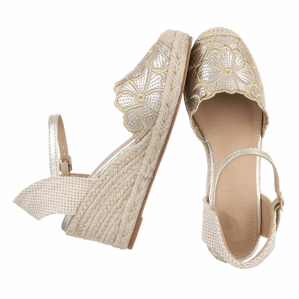 Damen Keilsandaletten - gold