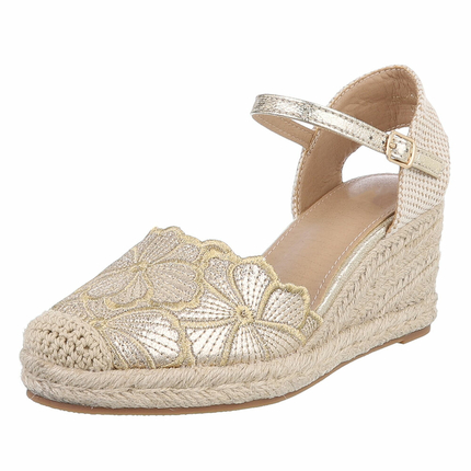 Damen Keilsandaletten - gold Gr. 36