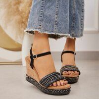 Damen Keilsandaletten - black