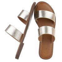 Damen Flache Sandalen - gold