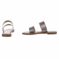 Damen Flache Sandalen - pewter