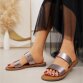 Damen Flache Sandalen - pewter