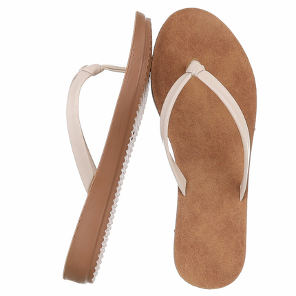 Damen Flache Sandalen - beige
