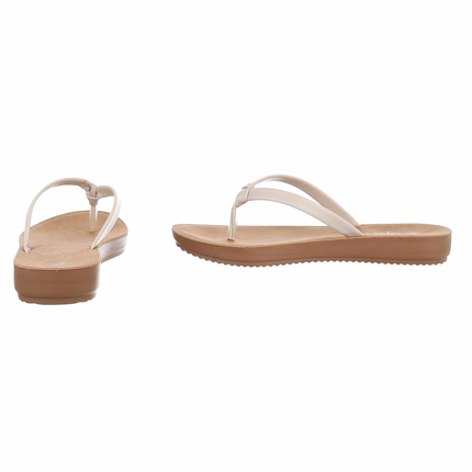 Damen Flache Sandalen - beige