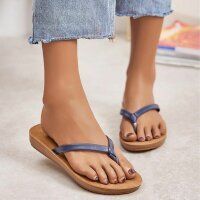 Damen Flache Sandalen - dkblue