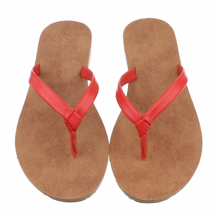 Damen Flache Sandalen - red