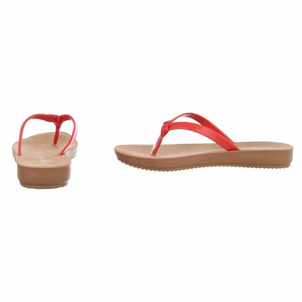 Damen Flache Sandalen - red