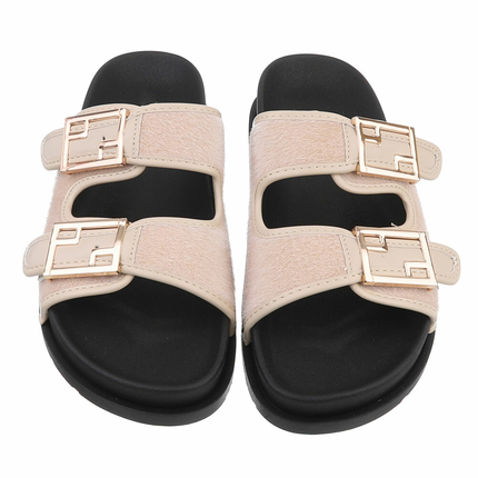 Damen Pantoletten - beige