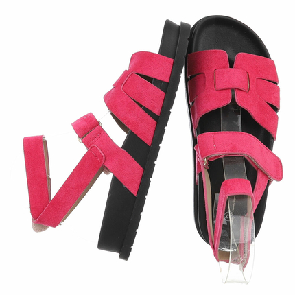 Damen Keilsandaletten - fushia