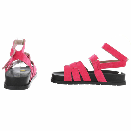Damen Keilsandaletten - fushia