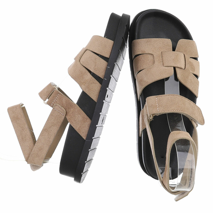 Damen Keilsandaletten - khaki