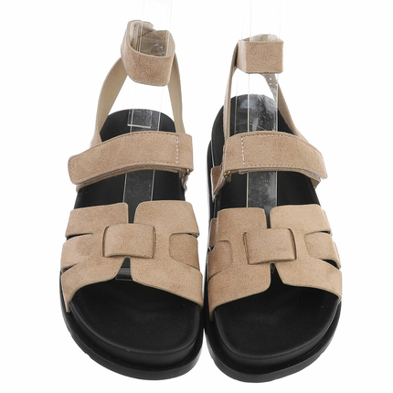 Damen Keilsandaletten - khaki