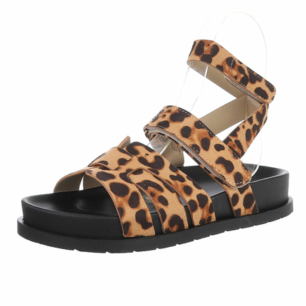 Damen Keilsandaletten - leopard Gr. 40