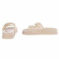 Damen Pantoletten - beige
