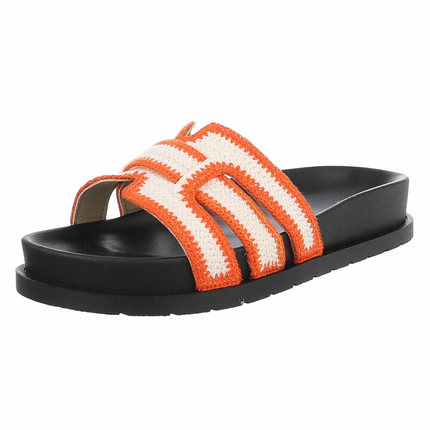 Damen Pantoletten - orange - 12 Paar
