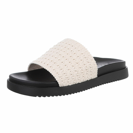 Damen Pantoletten - beige - 12 Paar