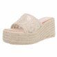 Damen Keilsandaletten - beige Gr. 40