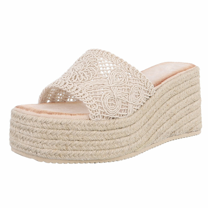Damen Keilsandaletten - beige Gr. 41