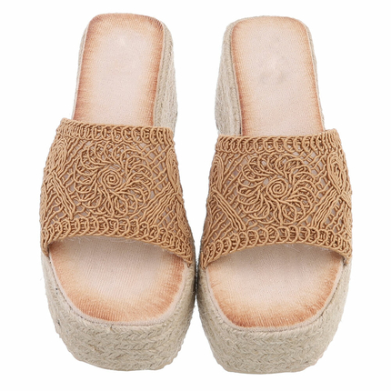 Damen Keilsandaletten - khaki