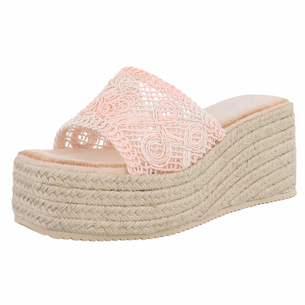 Damen Keilsandaletten - pink Gr. 39