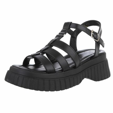Damen Keilsandaletten - black Gr. 38