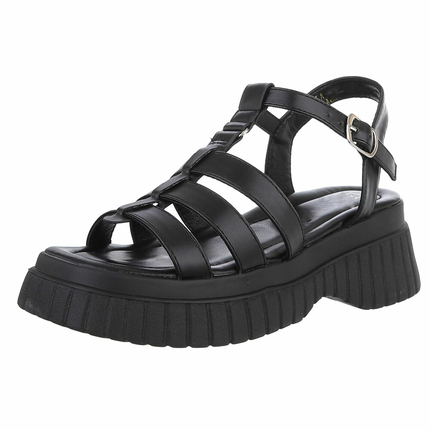 Damen Keilsandaletten - black Gr. 38