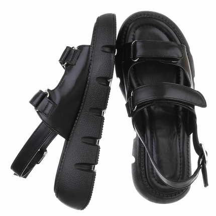 Damen Keilsandaletten - black
