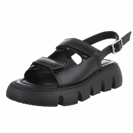 Damen Keilsandaletten - black Gr. 39
