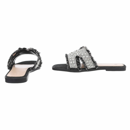 Damen Flache Sandalen - black