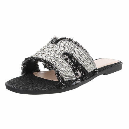 Damen Flache Sandalen - black Gr. 41