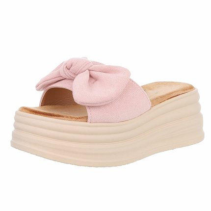 Damen Pantoletten - pink - 12 Paar