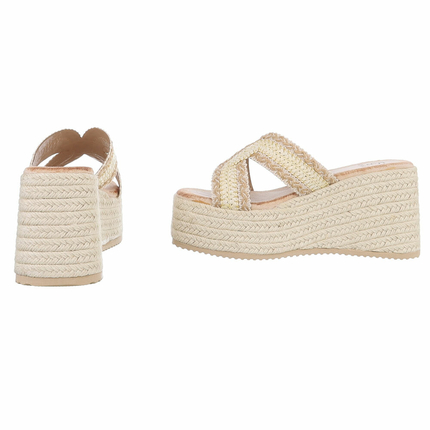 Damen Keilsandaletten - beige
