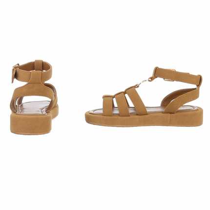 Damen Keilsandaletten - camel